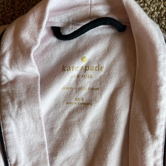 Kate Spade baby pink and black robe size xs/s - Picture 2 of 5